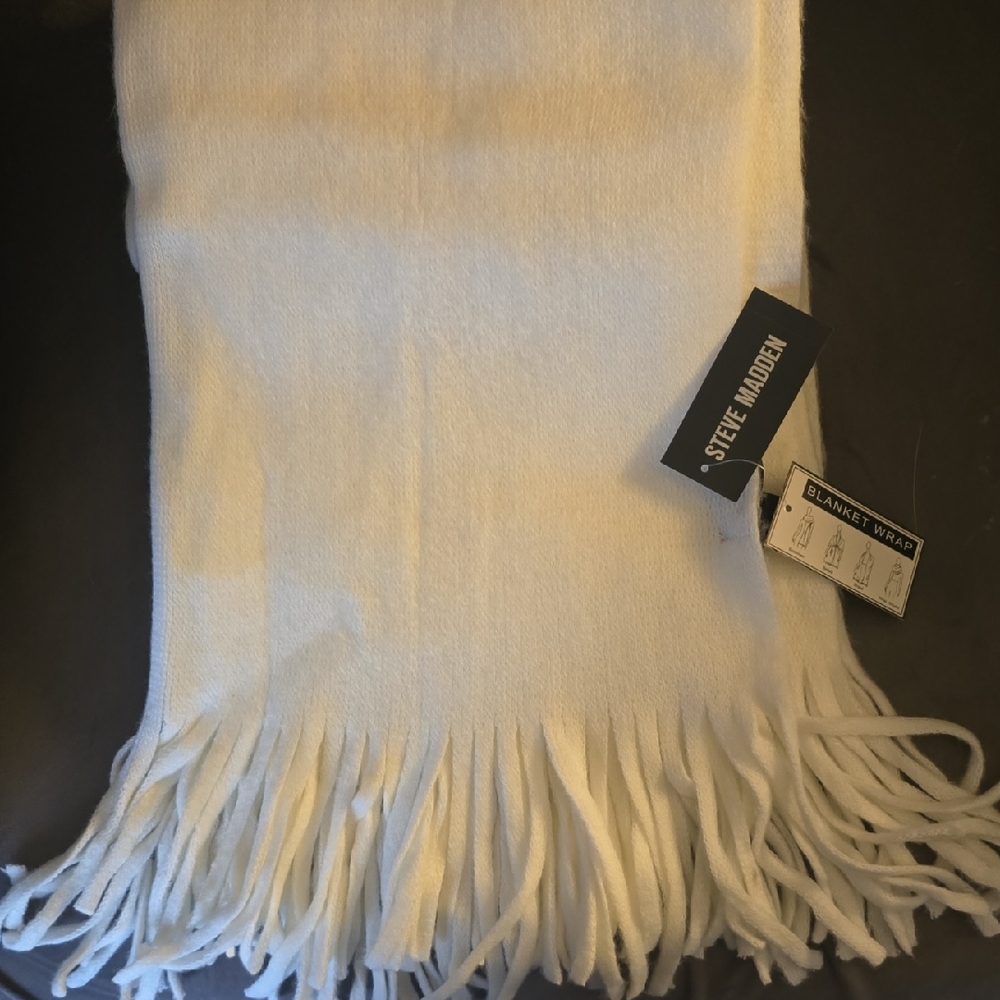 Steve Madden Cream Fringe Wrap